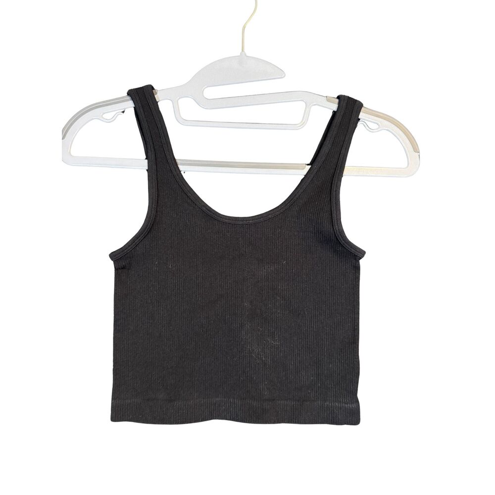OQQ Black Ribbed Seamless Tank Top Womens S NWOT